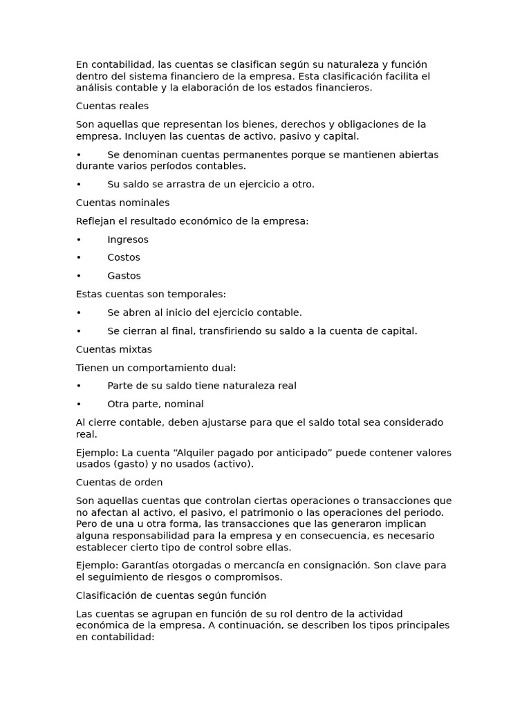 Clasificación de Cuentas en Contabilidad | PDF | Contabilidad | Business