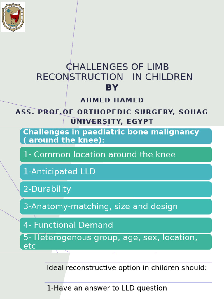 Limb Reconstruction Challenges in Children | PDF | Amputation | Medical ...