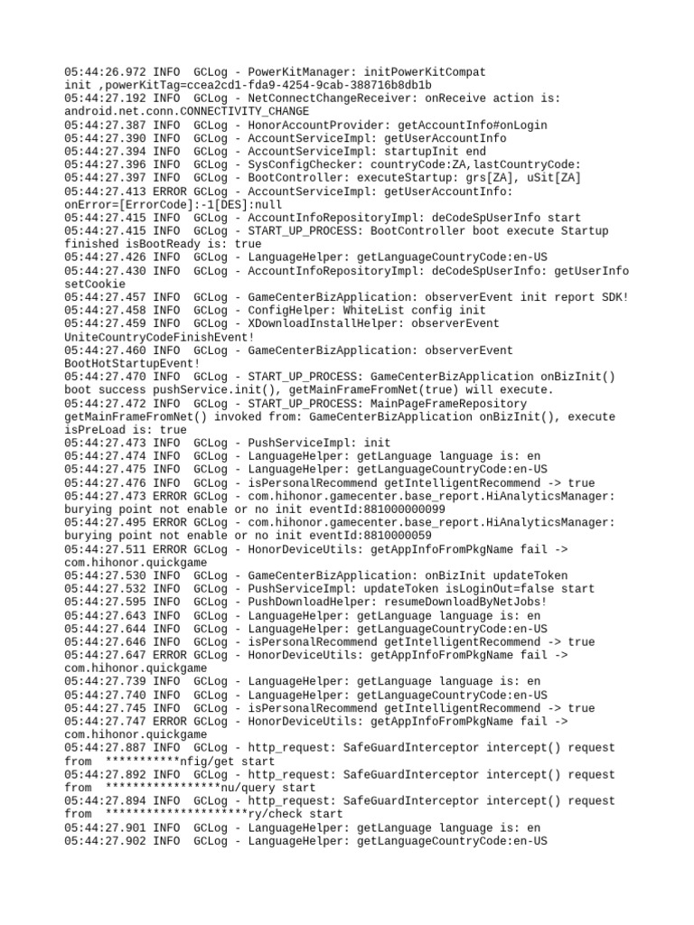 Game Center Initialization Log Analysis | PDF | Application Layer ...