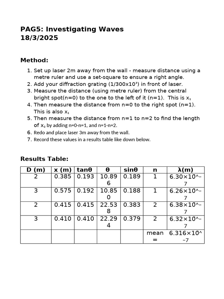 Wave Investigation Methodology | PDF