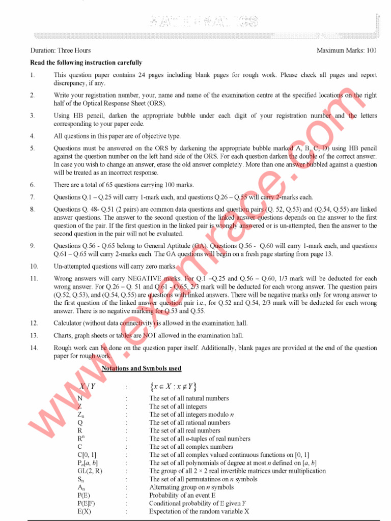 Exam Instructions and Question Format | PDF | Compact Space | Mathematics
