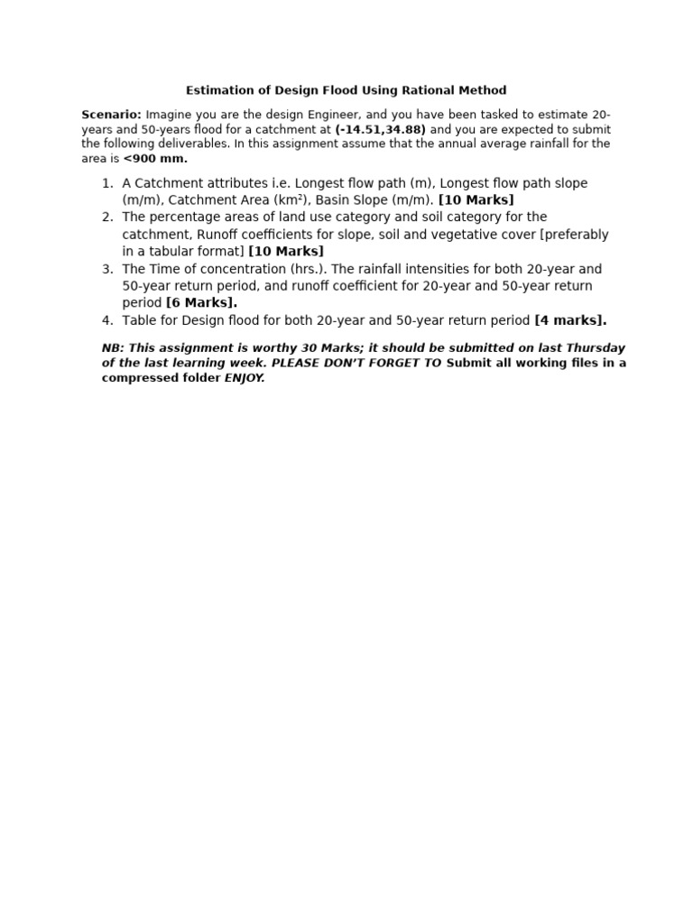 Design Flood Estimation Using Rational Method | PDF | Natural Hazards ...