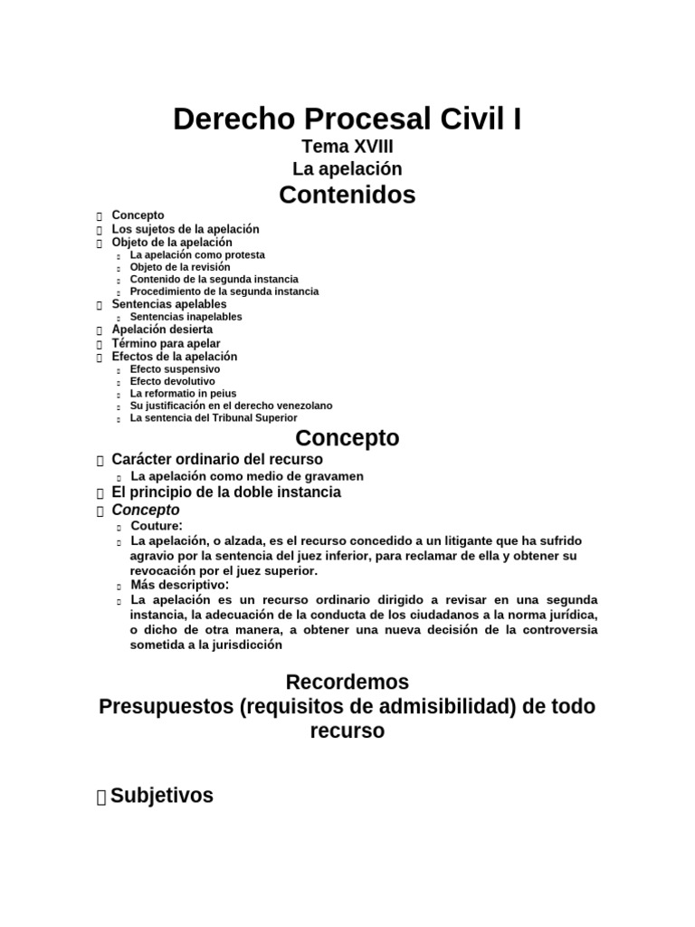 Derecho Procesal Civil I | PDF | Apelación | Instituciones gubernamentales