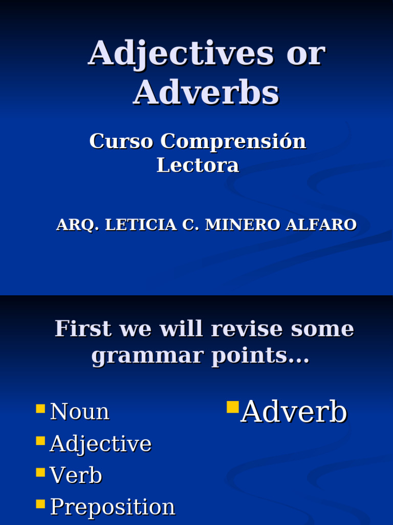 Adjectives vs. Adverbs Explained | PDF | Adverb | Adjective