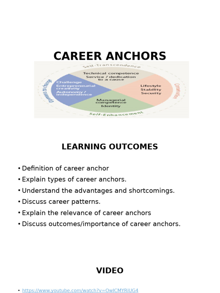 Understanding Career Anchors and Types | PDF | Motivational | Motivation