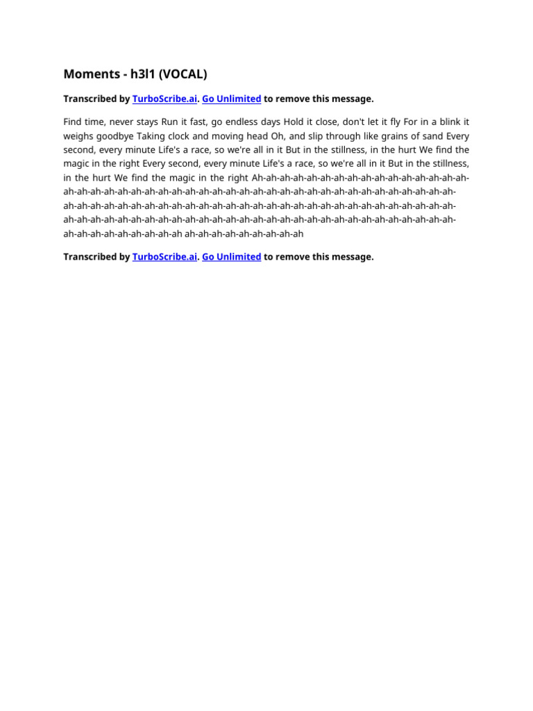 Moments - h3l1 (VOCAL) | PDF