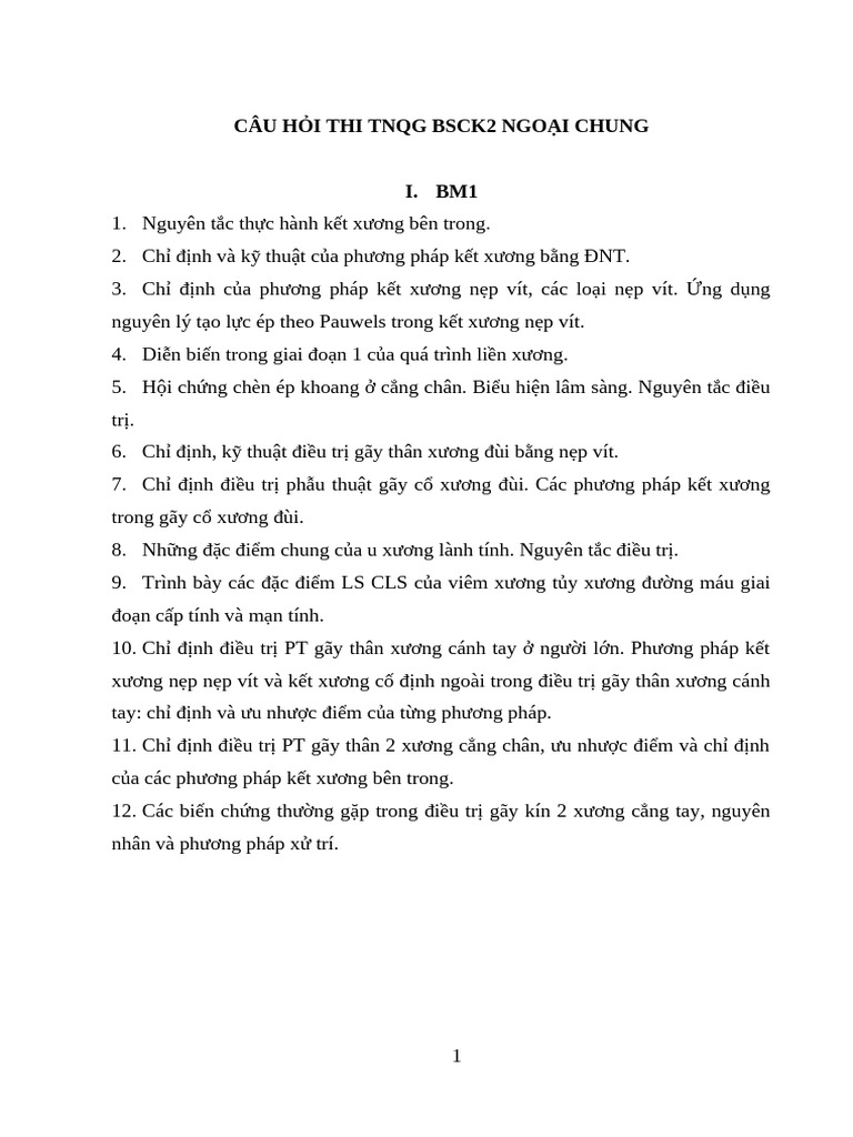 Đề cương thi TN CK2 | PDF