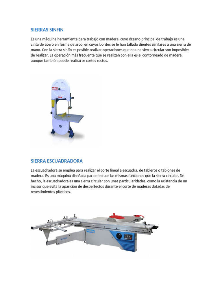 Máquinas de Carpintería Esenciales | PDF | Máquinas | Sector secundario ...