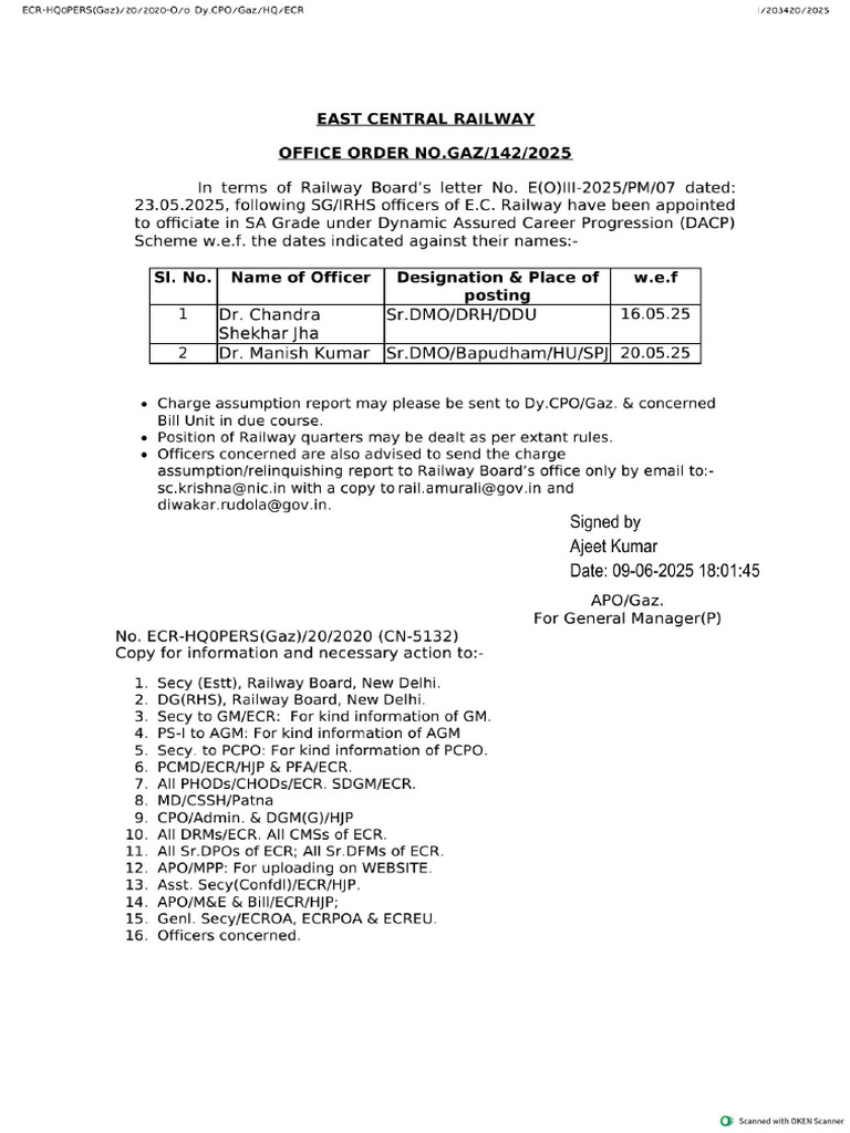 1749535122860-Office Order No GAZ 142 2025 of Medical Dept-Output | PDF ...