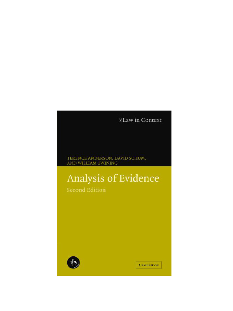 Analysis of evidence 2nd ed Edition Terence Anderson download PDF Analysis of evidence 2nd ed Edition Terence Anderson download PDF