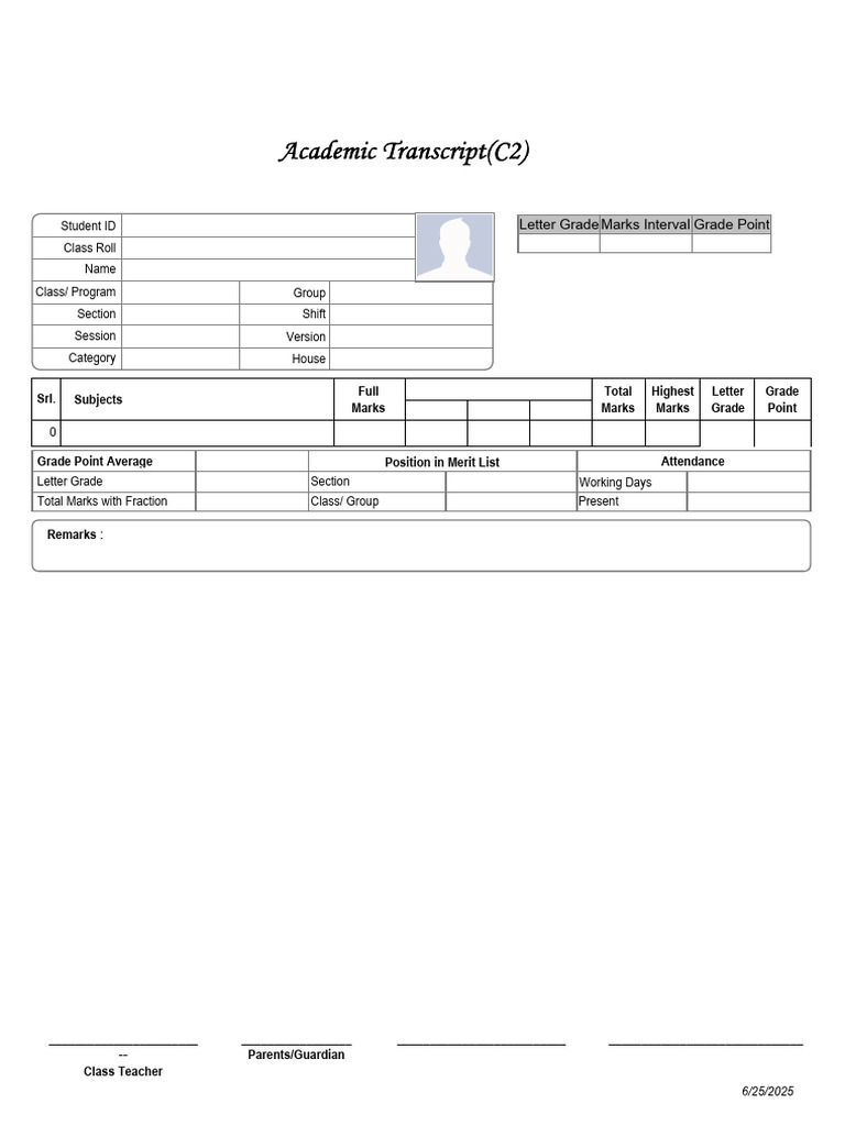 Academic Transcript | PDF
