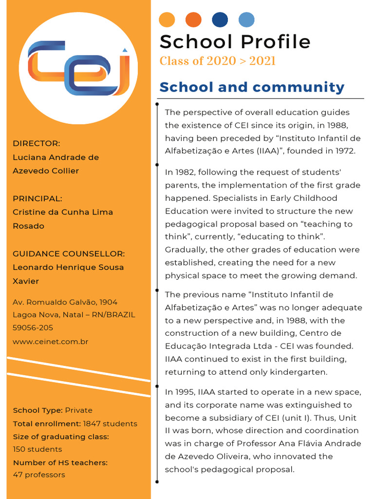 CEI School Profile and Educational Approach | PDF | Pedagogy | Curriculum