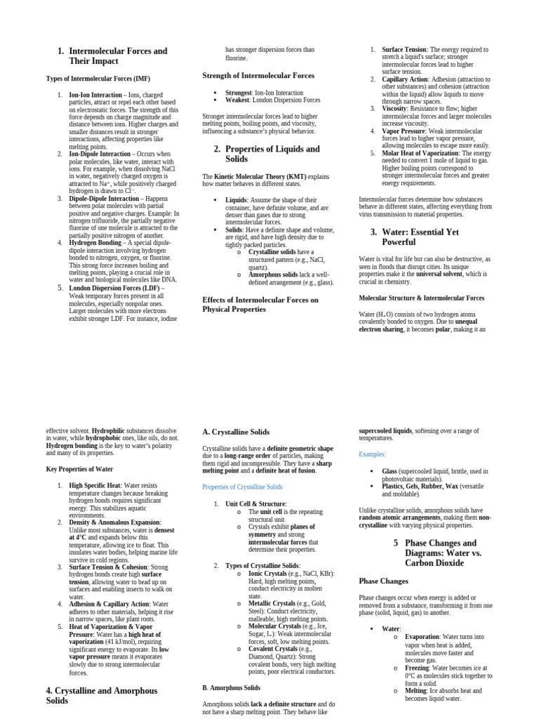Intermolecular Forces and Their Effects | PDF | Intermolecular Force ...