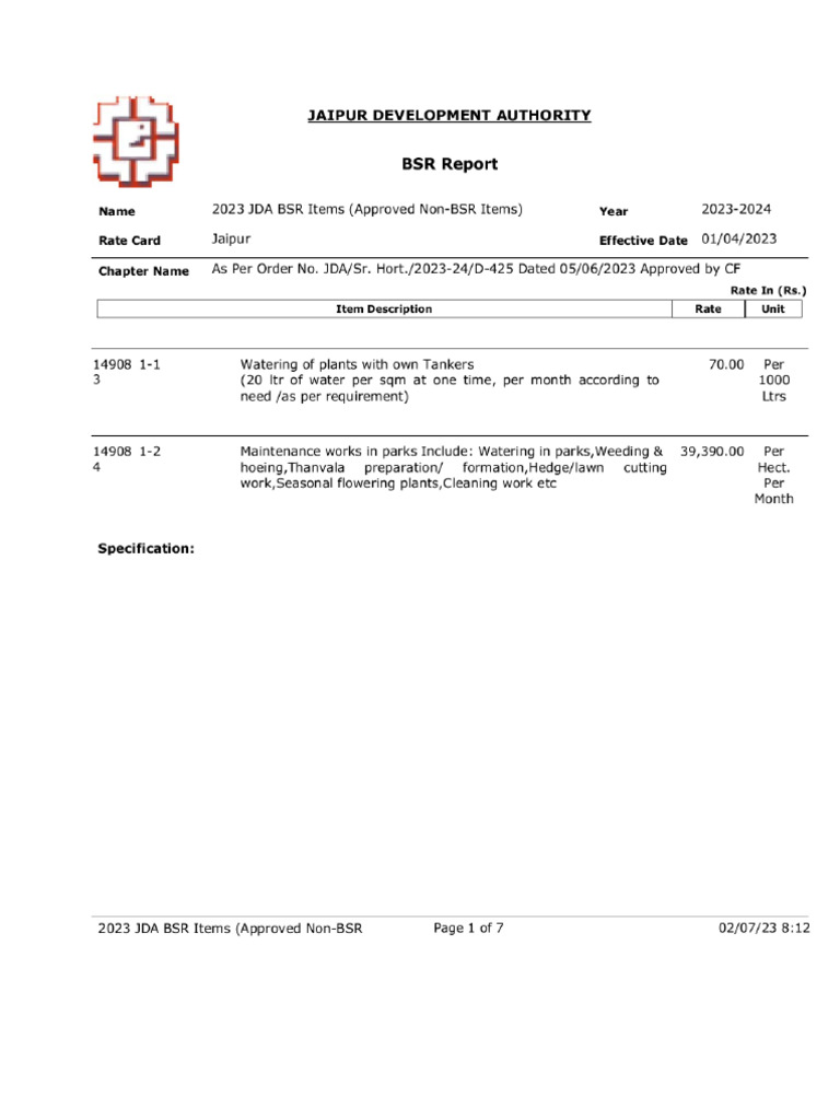 2023 JDA BSR Rate Card Overview | PDF | Geographic Information System