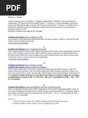 Landlord & Tenant Notes