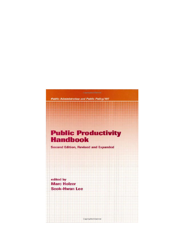 Public Productivity Handbook Second Edition Marc Holzer pdf download Public Productivity Handbook Second Edition Marc Holzer pdf download