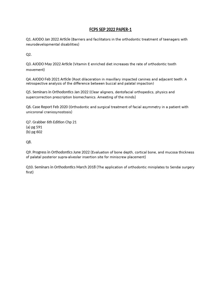 Fcps 22 Paper 1 | PDF