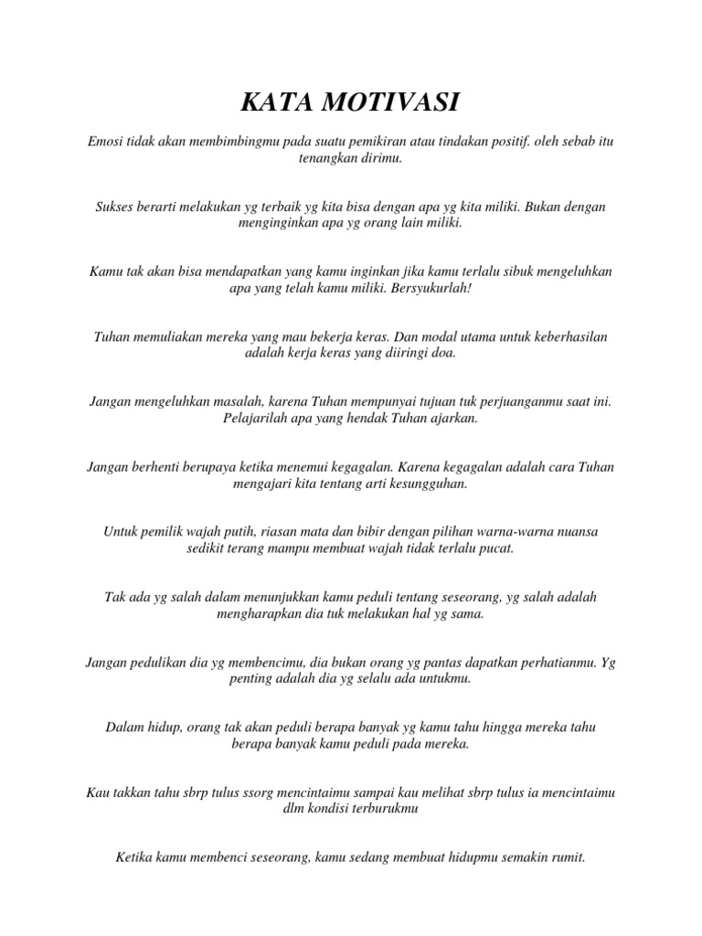 Kata Motivasi