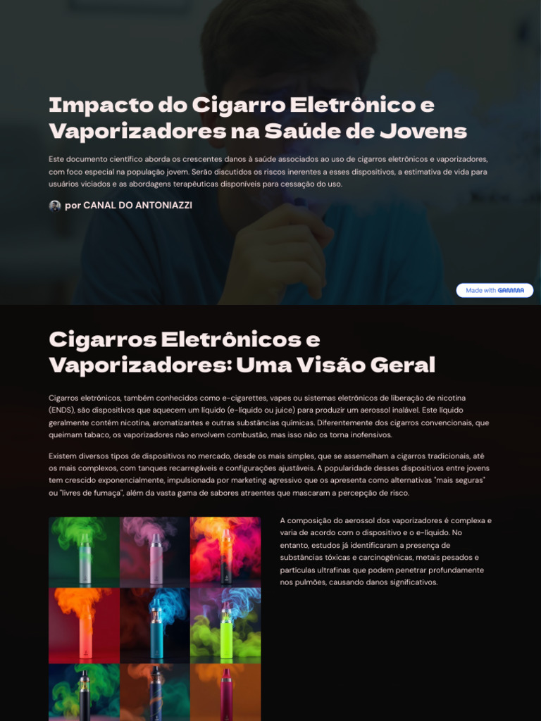 Efeitos do Vaping na Saúde dos Jovens | PDF | Cigarro eletrônico | Cigarro