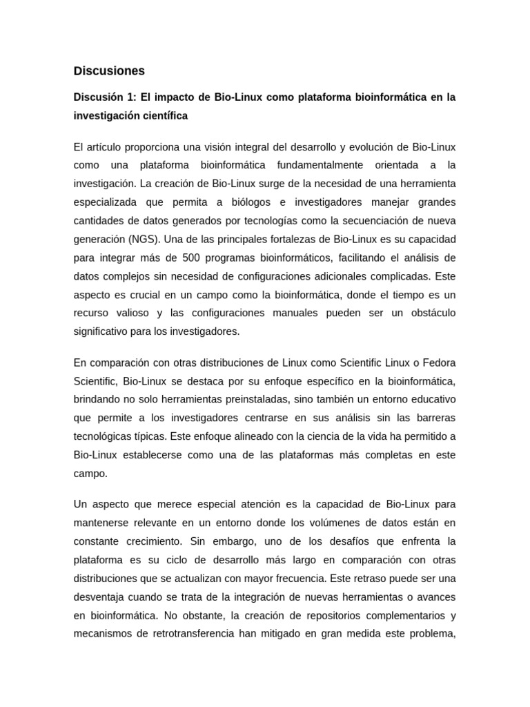 Bio-Linux: Plataforma Bioinformática Integral | PDF | Bioinformática ...