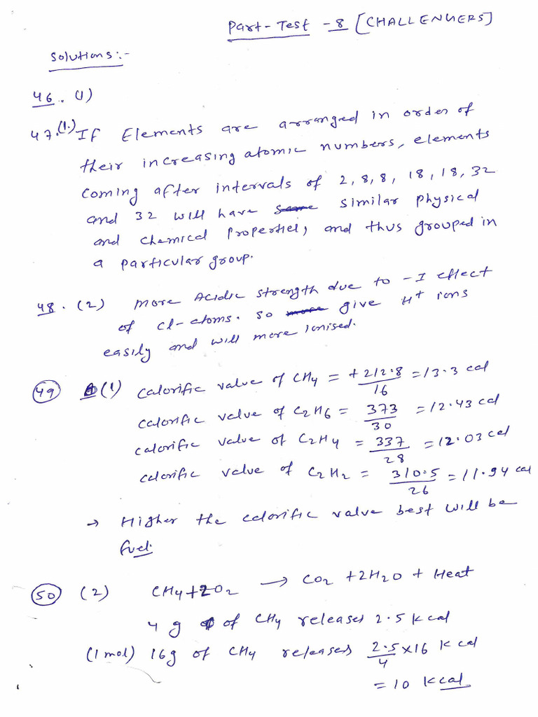 SOLUTION CHA Chem Part Test - 08 (11-03-25) DK | PDF