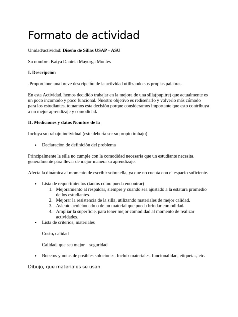 Formato de Actividad | PDF