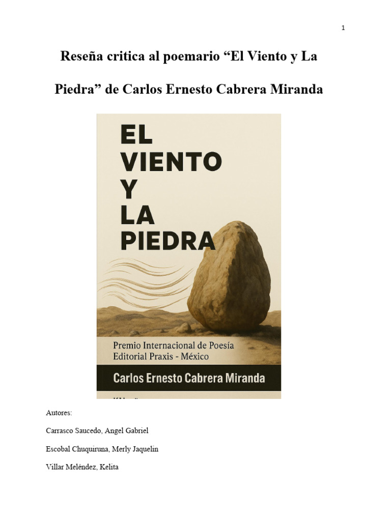 Reseña Critica de El Viento y La Piedra | PDF | Fuerza