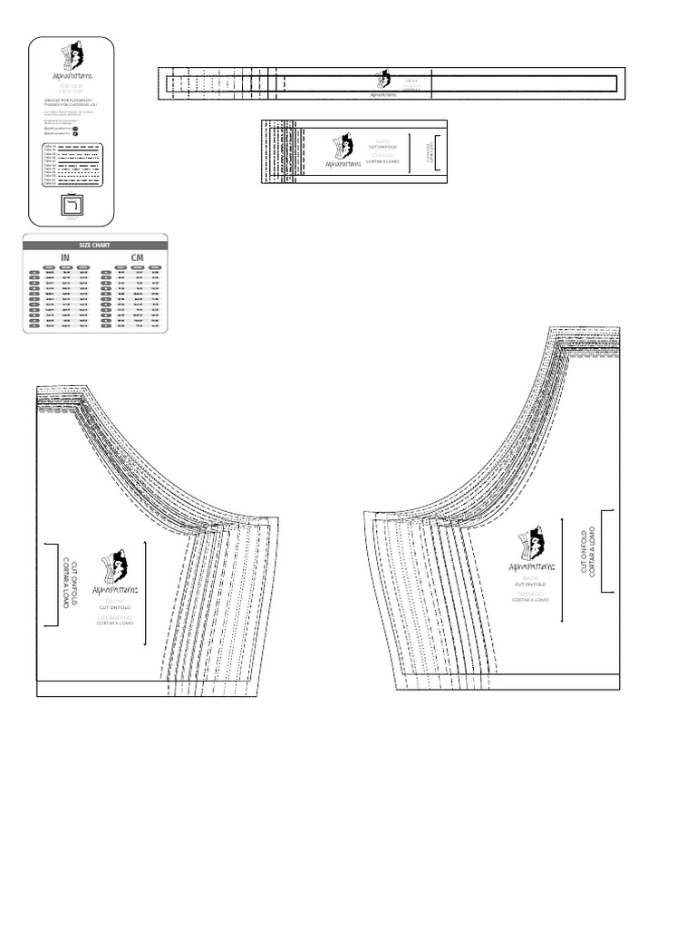AlphaPatterns Size Chart & Cutting Guide | PDF