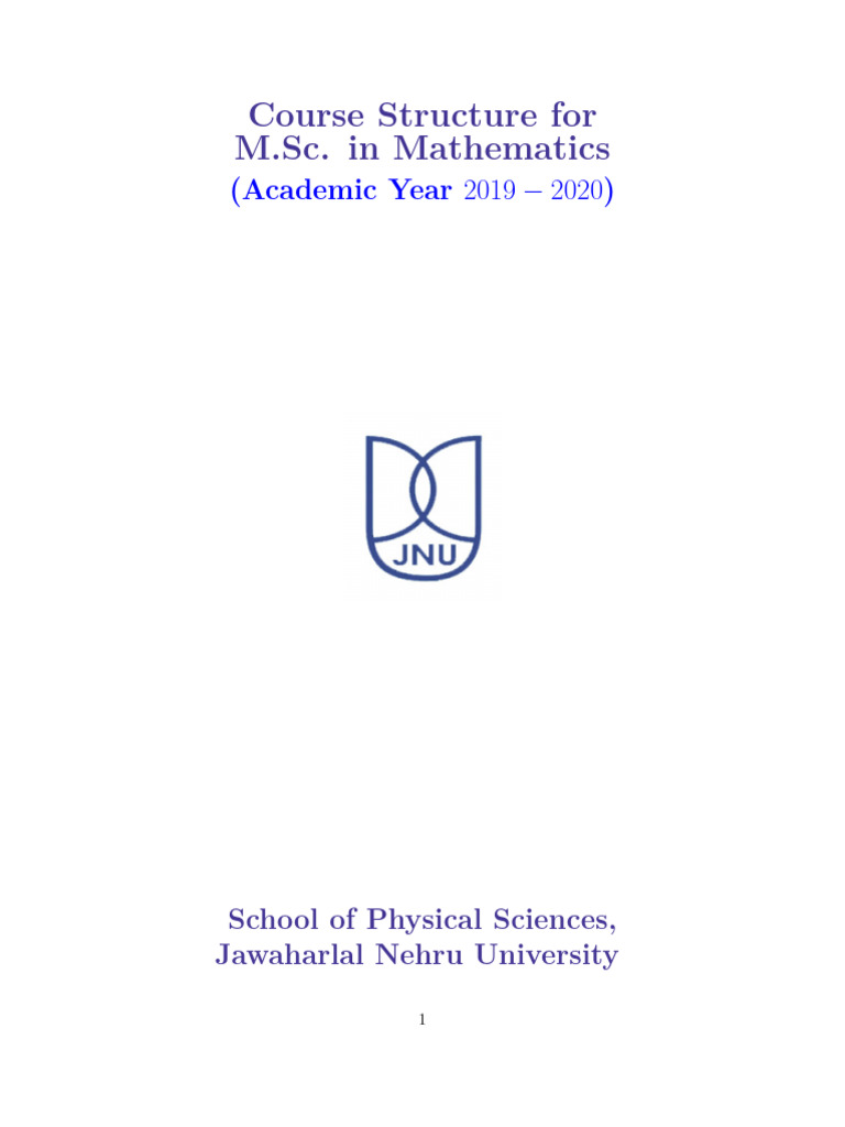 MSC Math Course Details | PDF | Mathematical Analysis | Field (Mathematics)