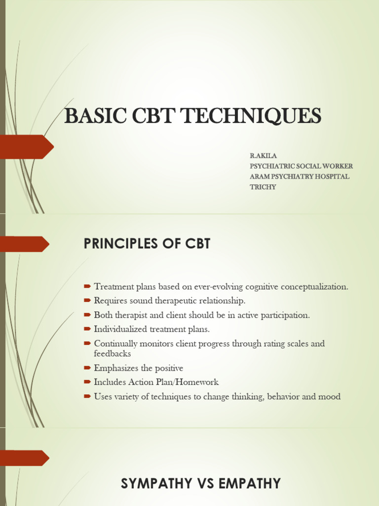 Basic CBT Techniques | PDF | Cognitive Behavioral Therapy | Mental Health