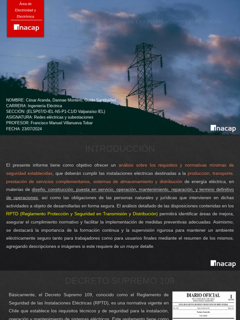 Análisis del Reglamento RPTD Chile | PDF | Ingenieria Eléctrica ...