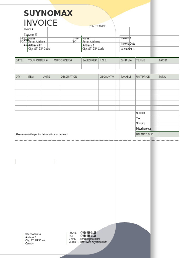 SUYNOMAX Invoice Template | PDF