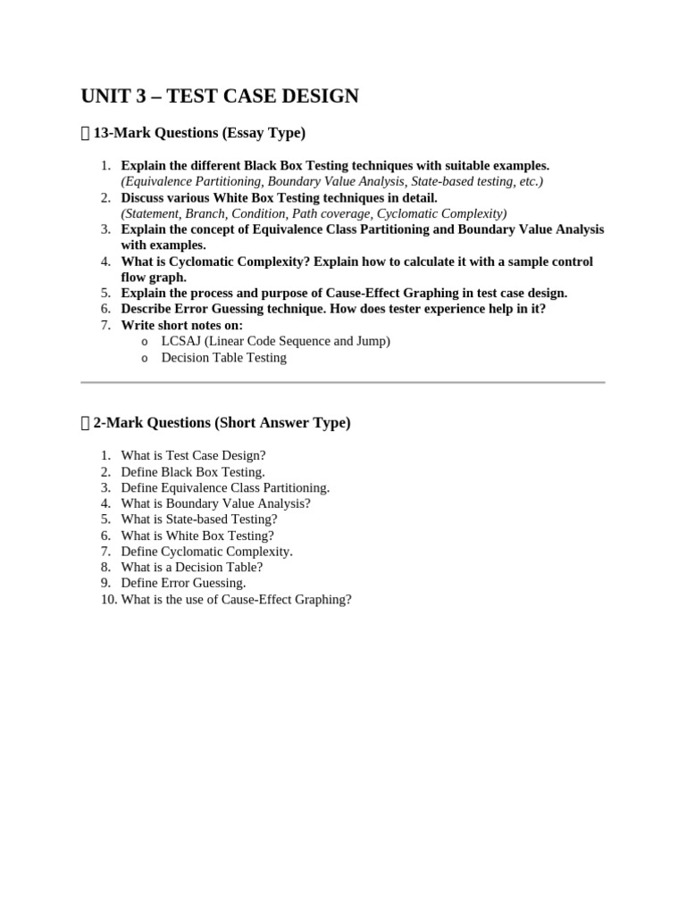 Se Unit 3 Important Question | PDF