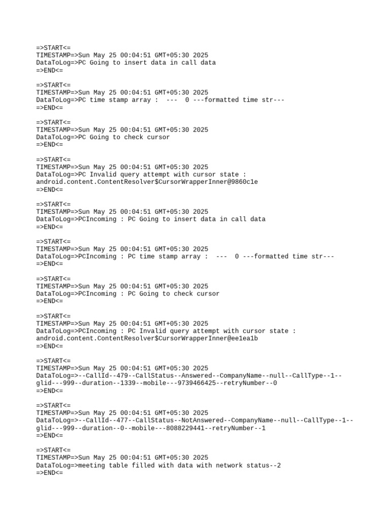 NSDMERPLogs - 2025 05 25 | PDF | Data Management | Computer Programming