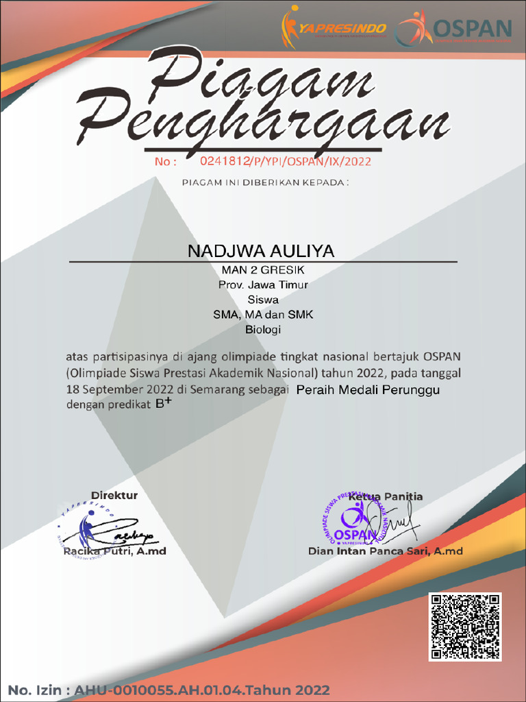 Piag - Biologi - OSPAN 2022 | PDF