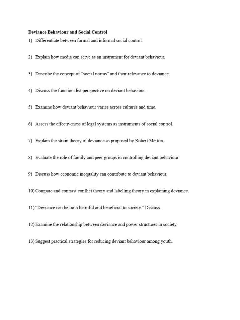 Understanding Deviance and Social Control | PDF