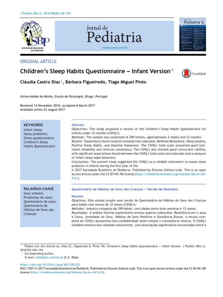 Infant Sleep Habits Questionnaire Study | PDF | Sleep | Sleep Disorder