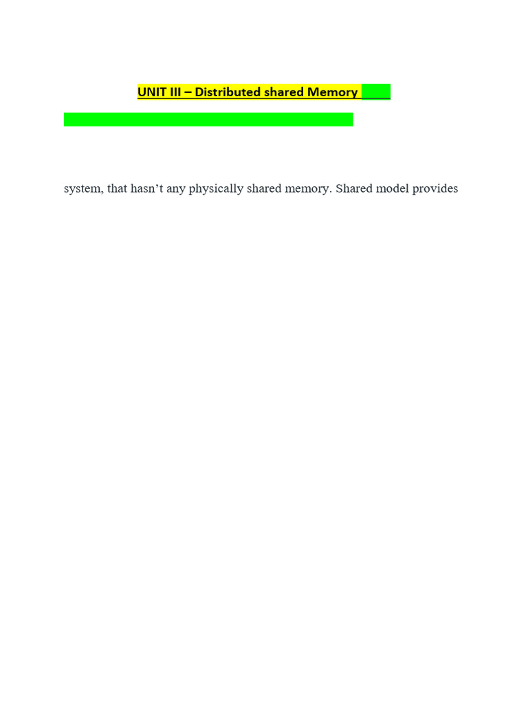 Understanding Distributed Shared Memory | PDF | Cpu Cache | Central ...