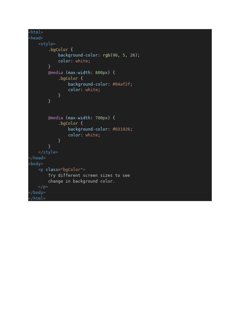 Responsive Background Color Demo | PDF