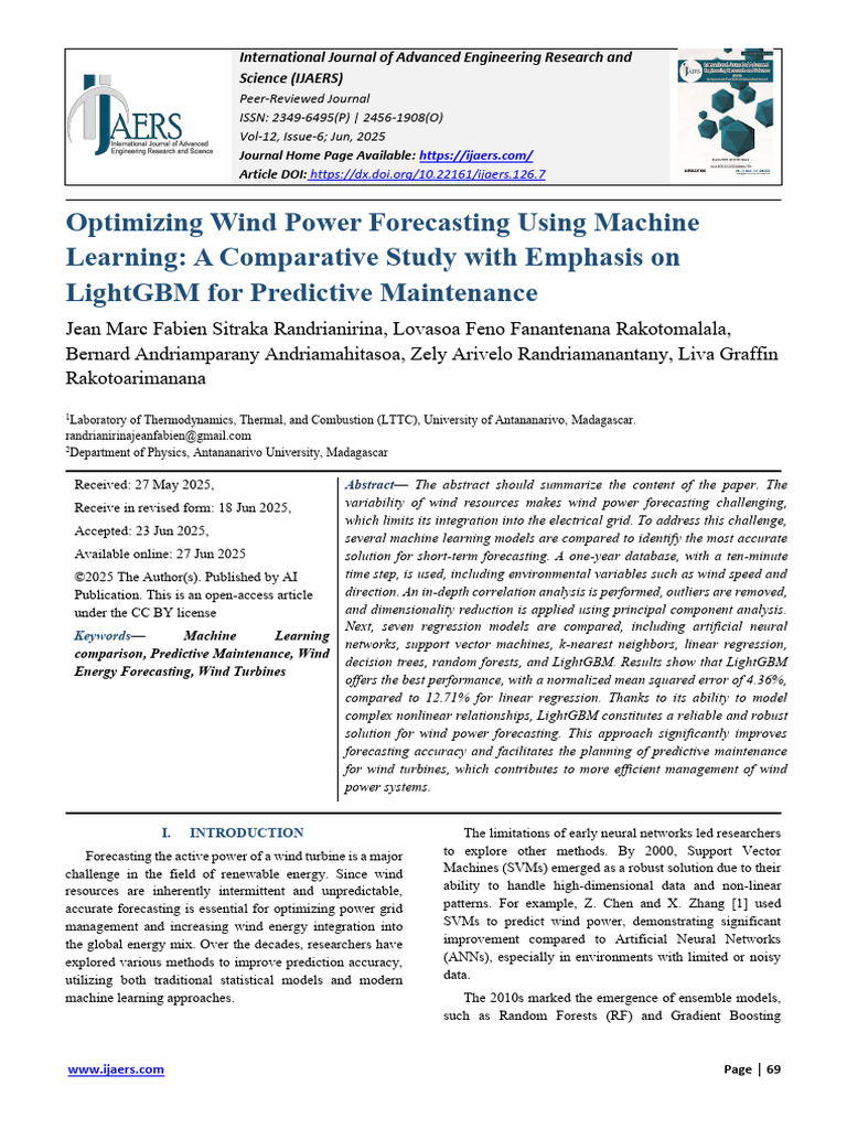 Wind Power Forecasting with LightGBM | PDF | Principal Component ...