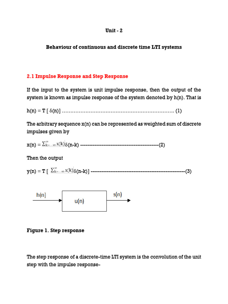 Signals and Systems Unit II | PDF | Algebra | Applied Mathematics