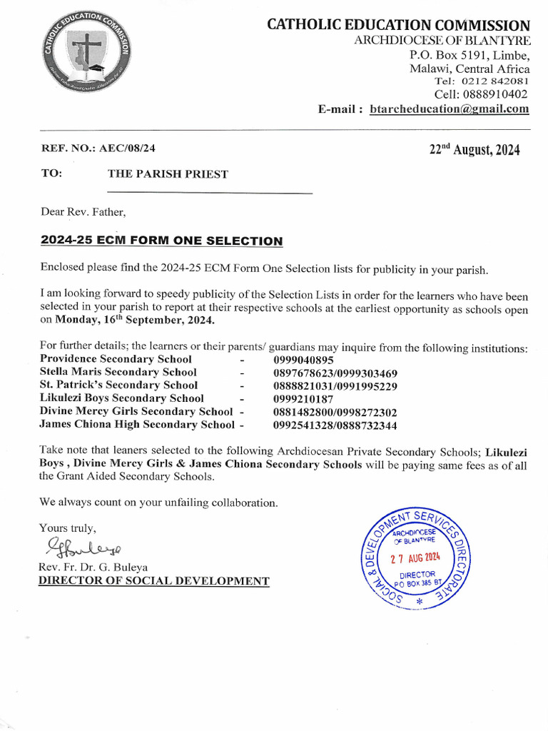 2024-25 Ecm Form One Selection Lists - 20240826153451 | PDF
