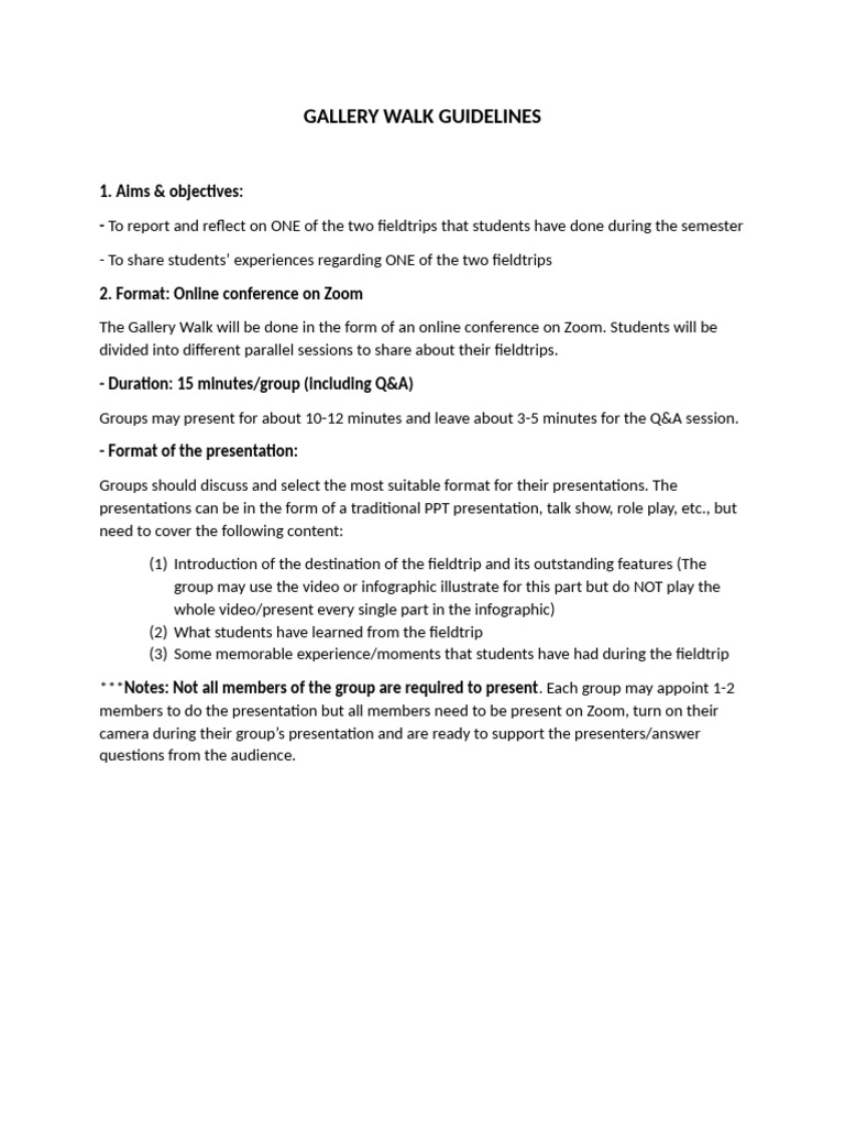 Online Gallery Walk Presentation Guide | PDF