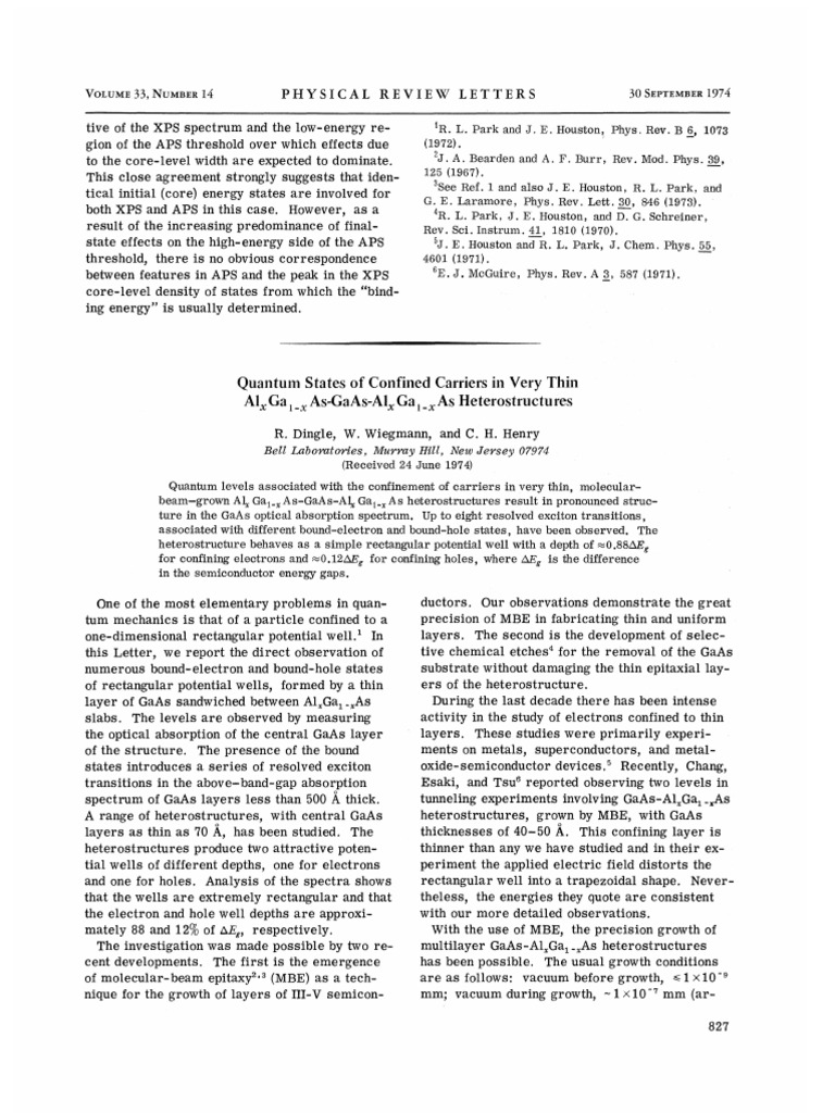 Quantum States in Thin GaAs Heterostructures | PDF | Gallium Arsenide ...