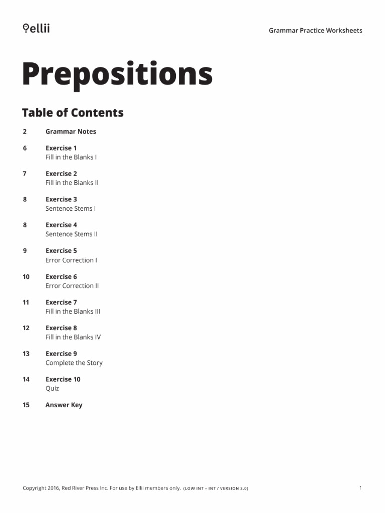 Prepositions (General) | PDF