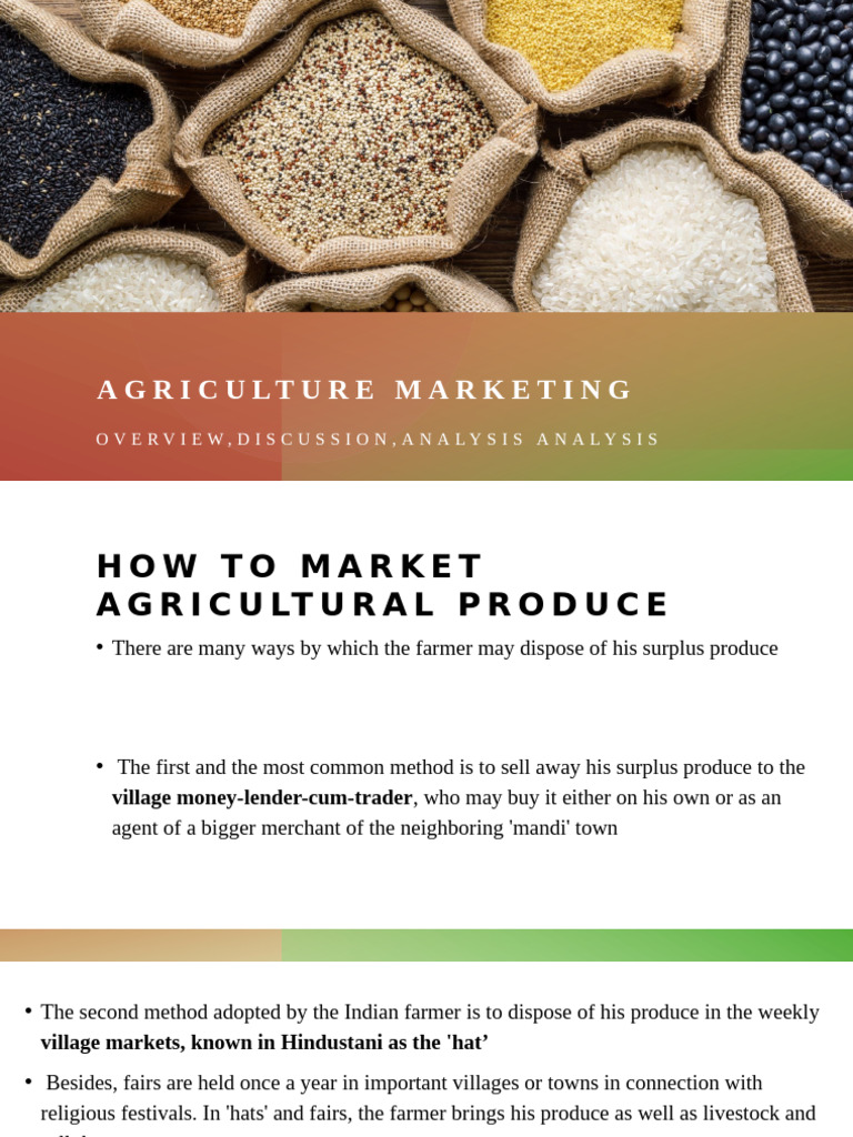 Agriculture Marketing - Discussion | PDF | Market (Economics) | Taxes