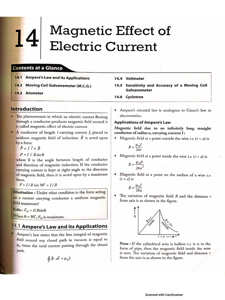 Magnetic Effect of Electric Current | PDF