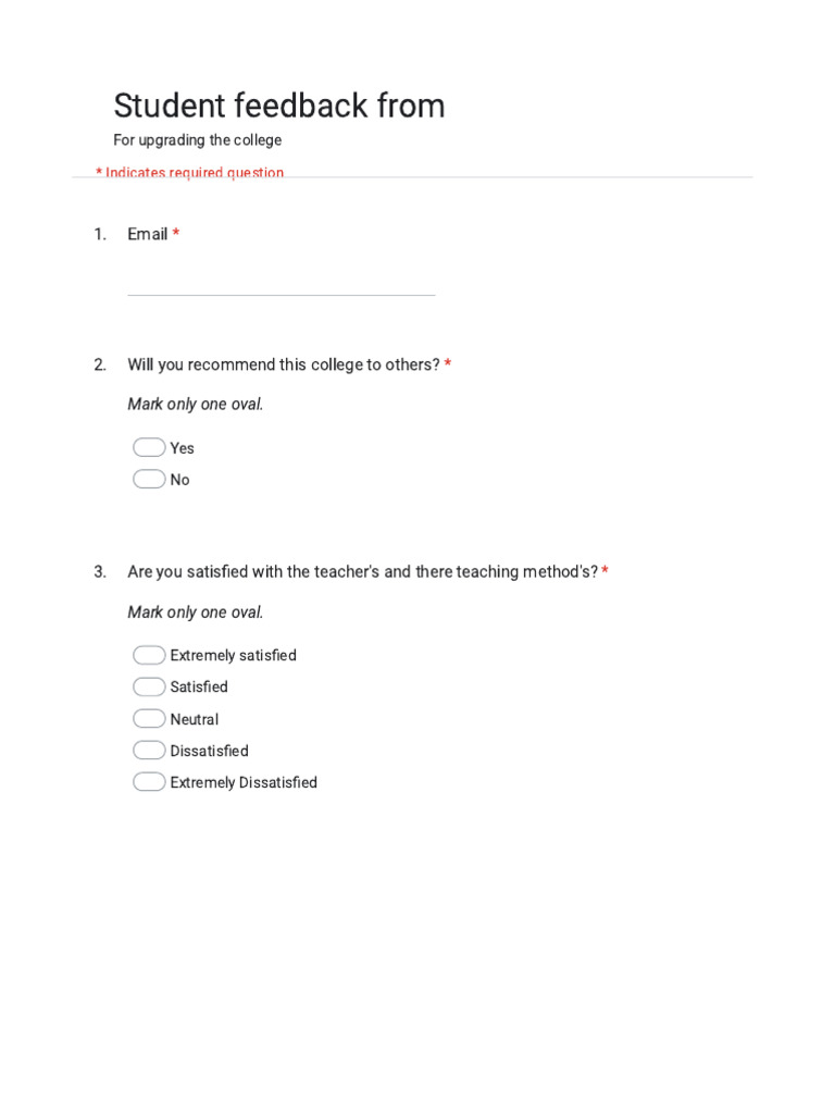College Student Feedback Survey | PDF