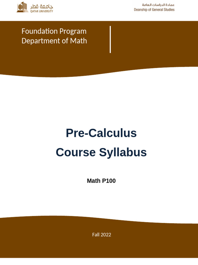 Pre-Calculus Course Syllabus Template | PDF | Trigonometric Functions ...