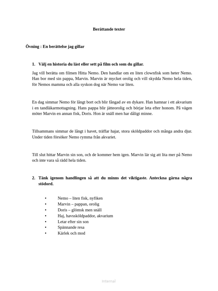 Berättande Texter. Gleerups | PDF